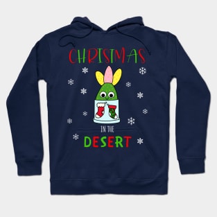 Christmas In The Desert - Hybrid Cactus In Christmas Themed Pot Hoodie